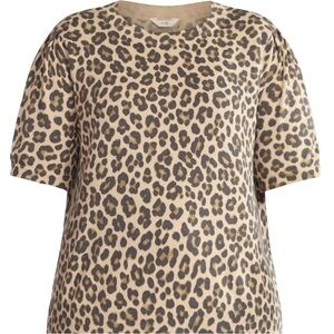 Terra & Sky Women's Plus Short Sleeve Printed Sweater